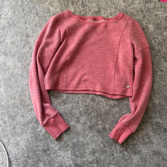 Buffbunny Collection Pink Heathered Cropped Sweatshirt Pullover XXL Womens - Picture 2 of 8